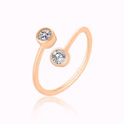 Fashion Ring Personality Opening Adjustable Ring Women Wedding Anniversary Gift - rose gold