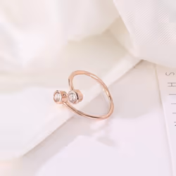 Fashion Ring Personality Opening Adjustable Ring Women Wedding Anniversary Gift - rose gold