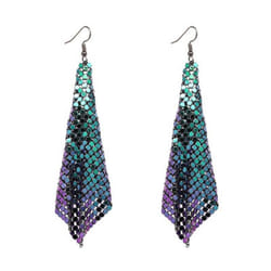 Glamour Fashion Tassel Earrings Metallic Sequins Long Large Pendant Women&apos;s Jewelry - multicolor