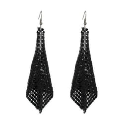 Glamour Fashion Tassel Earrings Metallic Sequins Long Large Pendant Women&apos;s Jewelry - black