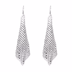 Glamour Fashion Tassel Earrings Metallic Sequins Long Large Pendant Women&apos;s Jewelry - black