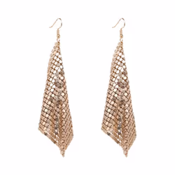Glamour Fashion Tassel Earrings Metallic Sequins Long Large Pendant Women&apos;s Jewelry - black