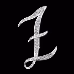 Gifts Rhinestone Letter Crystal Pins Jewelry Letter Alphabetical English Brooch Brooches - Z