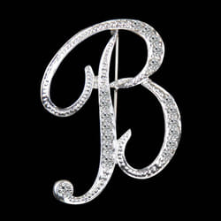 Gifts Rhinestone Letter Crystal Pins Jewelry Letter Alphabetical English Brooch Brooches - B