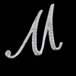 Gifts Rhinestone Letter Crystal Pins Jewelry Letter Alphabetical English Brooch Brooches - M