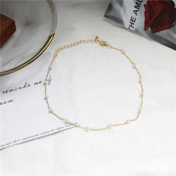 Pearl Clavicle Chain Necklace Beads Choker Neck Chain Goth Chocker Jewelry On The Neck Pendant Collar Women - gold