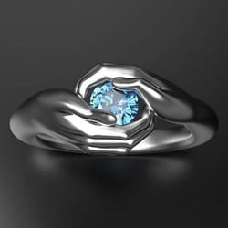 Romantic Love Hug Crystal Ring Creative Love Forever Couple Hands Hug Rings For Women Men Fashion Wedding Jewelry - 8