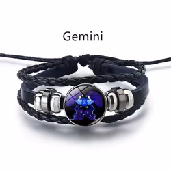 12 Constellation Luminous Weave Leather Bracelet Charm Bracelet Men Women Fashion Multilayer Zodiac Signs Bracelet Birthday G ...