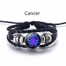 12 Constellation Luminous Weave Leather Bracelet Charm Bracelet Men Women Fashion Multilayer Zodiac Signs Bracelet Birthday G ...