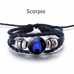 12 Constellation Luminous Weave Leather Bracelet Charm Bracelet Men Women Fashion Multilayer Zodiac Signs Bracelet Birthday G ...