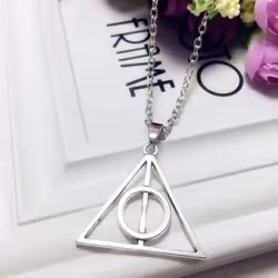 Necklace Hollow Triangle Pendant Exquisite Accessories Vintage Sweater Chain - silver