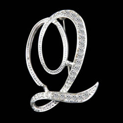 Gifts Rhinestone Letter Crystal Pins Jewelry Letter Alphabetical English Brooch Brooches - Q