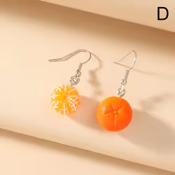 1pair Fruit Leaves Shape Acrylic Women Earrings Jewelry Gift Dangle Earrings Women Accessories - D