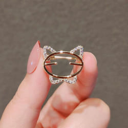 Women Fashion Rhinestone Metal Lapel Pins Small Brooch Pin Flower Animal Bow Brooches - S