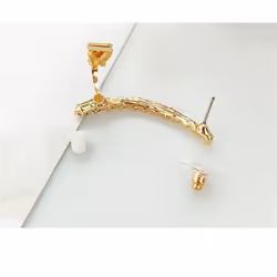 Rhinestones Ear Clip Ear Bone Earrings Clips Piercing Single Earring For Women Fashion Jewelry Accessories - gold, Right Ear