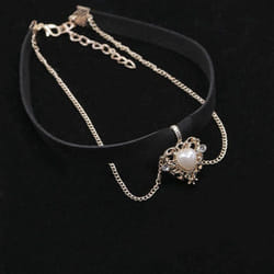 Vintage Black Love Heart Pendant Necklace For Women Gifts
