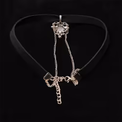 Vintage Black Love Heart Pendant Necklace For Women Gifts