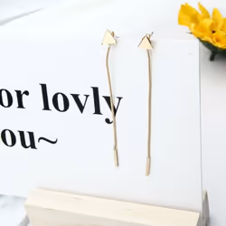 Women Geometric Triangle Stud Earrings Long Tassel Party Jewelry Gift - silver