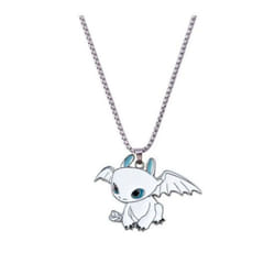 Cartoon Black White Dragon Necklace Hip Hop Style Couple Lovely Necklace Fashion Jewelry Accessories - white