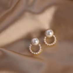 Korean Simple Stud Earrings Temperament Sweet Pearl Flower Earrings Female Jewelry
