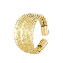 Light Luxury Multi Layered Open Ring Flexible Flash Metal Wire Ring For Women - gold, 1 pcs-ring