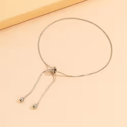 Adjustable Chain Anklet Bracelet For Women Vintage Fashion Simple Thin Chain Anklet Female Foot Beach Jewelry Gift - silver