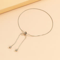 Adjustable Chain Anklet Bracelet For Women Vintage Fashion Simple Thin Chain Anklet Female Foot Beach Jewelry Gift - silver