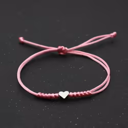 Love Heart Charm Bracelet Women Men Lovers' Wish Good Lucky Red String Braided Adjustable Couple Bracelets Friendship Je ...