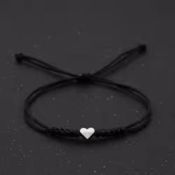 Love Heart Charm Bracelet Women Men Lovers&apos; Wish Good Lucky Red String Braided Adjustable Couple Bracelets Friendship Jewelry - yellow