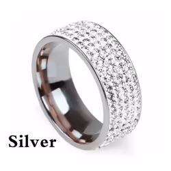 1pc Gift Jewelry Steel Ring Bling Titanium Accessories Lover Engagement Couple - silver, 11