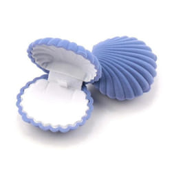 Shell Shape Velvet Jewelry Box Wedding Engagement Ring Box for Earrings Necklace Bracelet Display Gift Box Holder Storage - Sky Blue
