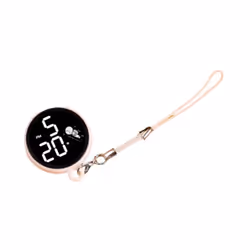 Student Pendant Watch Waterproof Led Digital Electronic Time Display Mirror Keychain With Hanging Rope Watch - white