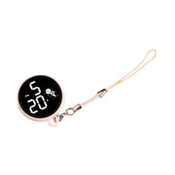 Student Pendant Watch Waterproof Led Digital Electronic Time Display Mirror Keychain With Hanging Rope Watch - white