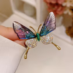 Explosion-proof Butterfly Brooch Insect Corsage Women's Accessory Acrylic Transparent Wings High-grade Clothing Pin - pu ...