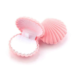 Shell Shape Velvet Jewelry Box Wedding Engagement Ring Box for Earrings Necklace Bracelet Display Gift Box Holder Storage - Pink