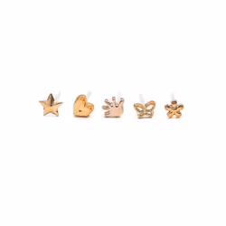 24pairs/set Plating Earring Stud Set Silver Gold Color Earring Set For Women Child With Box Earrings Jewelry - silver