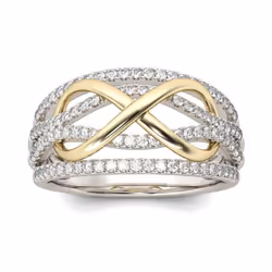 Delysia King New Fashion Infinite Love Ring Heart-shaped Ring Ladies Two-color Wedding Engagement - silver, 10