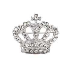 Luxury Rhinestone Crown Brooch Pin For Women Men Lapel Pins Suit Shirt Collar Badge Corsage Brooches For Men Jewelry Accessories - silver