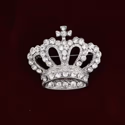 Luxury Rhinestone Crown Brooch Pin For Women Men Lapel Pins Suit Shirt Collar Badge Corsage Brooches For Men Jewelry Accessories - silver