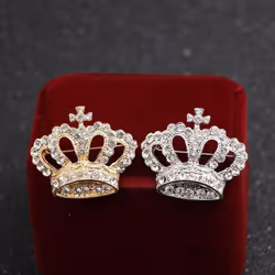 Luxury Rhinestone Crown Brooch Pin For Women Men Lapel Pins Suit Shirt Collar Badge Corsage Brooches For Men Jewelry Accessories - silver