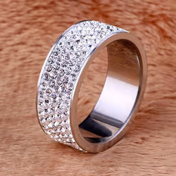 1pc Gift Jewelry Steel Ring Bling Titanium Accessories Lover Engagement Couple - gold, 11