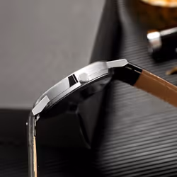 Fashion Men&apos;s Leather Alloy Watches Quartz Wrist Watch Business Watches - as the picture, B