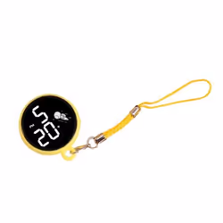 Student Pendant Watch Waterproof Led Digital Electronic Time Display Mirror Keychain With Hanging Rope Watch - yellow