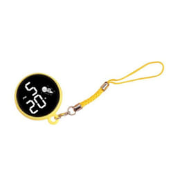 Student Pendant Watch Waterproof Led Digital Electronic Time Display Mirror Keychain With Hanging Rope Watch - yellow