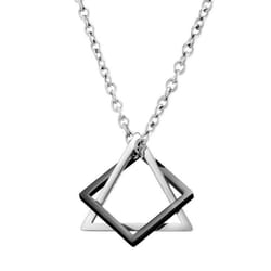 Geometry Interlocking Square Triangle Male Pendant For Men Women Unisex Alloy Modern Trendy Geometric Stacking Streetwear Necklace - as the picture, 2