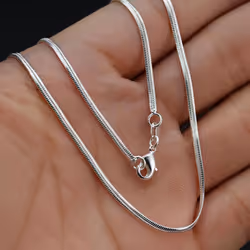 Fashion Silver Color Flat Snake Chain 2mm Width Necklace Jewelry Gifs - silver, 50cm