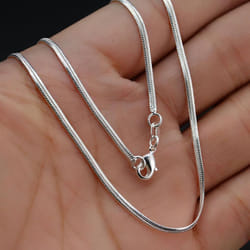 Fashion Silver Color Flat Snake Chain 2mm Width Necklace Jewelry Gifs - silver, 40cm