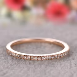 Single Row Zircon Couple Ring Rose Gold Plated Simple Niche High-end Ring Jewelry Gift - rose gold, 8