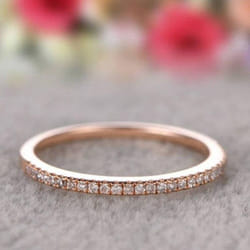 Single Row Zircon Couple Ring Rose Gold Plated Simple Niche High-end Ring Jewelry Gift - rose gold, 9
