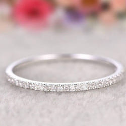 Single Row Zircon Couple Ring Rose Gold Plated Simple Niche High-end Ring Jewelry Gift - silver, 10